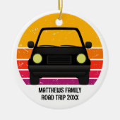 Spring Break Road Trip Sunset Custom Christmas セラミックオーナメント (正面)