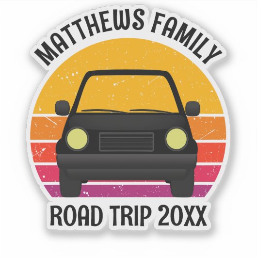 Spring Break Road Trip Sunset Custom Laptop シール (正面)