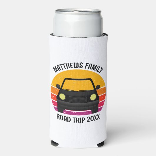 Spring Break Road Trip Sunset Customized スリム缶クーラー (Seltzer正面)