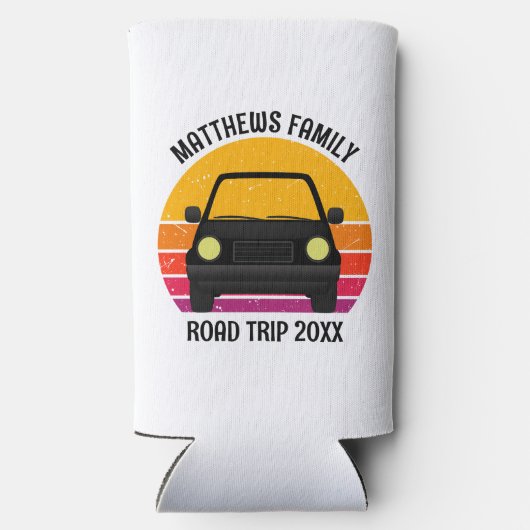 Spring Break Road Trip Sunset Customized スリム缶クーラー (裏面)