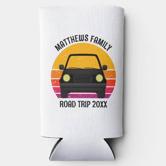 Spring Break Road Trip Sunset Customized スリム缶クーラー (正面)