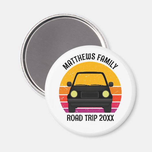 Spring Break Road Trip Sunset Customized マグネット (正面/裏面)