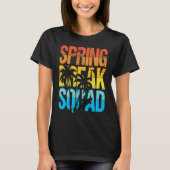 Spring Break Squad Beach Surfer Palm Tree Artwork Tシャツ (正面)