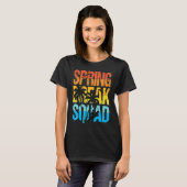 Spring Break Squad Beach Surfer Palm Tree Artwork Tシャツ (正面フル)