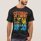 Spring Break Squad Beach Surfer Palm Tree Artwork Tシャツ (正面)