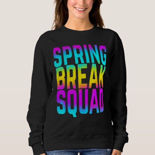 Spring Break Squad Matching Group Rainbow Vintage スウェットシャツ (正面)