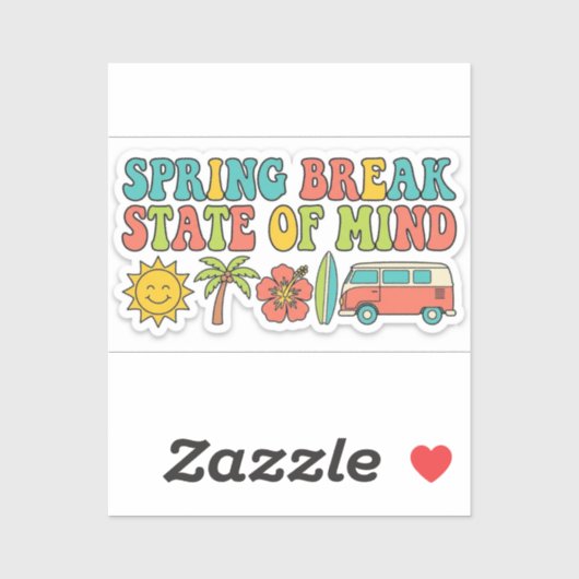 Spring Break State of Mind Aesthetic Beach シール (シート)