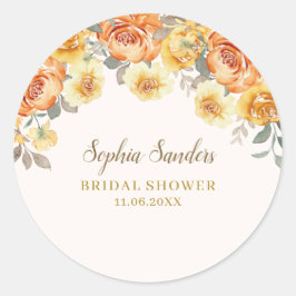 Spring Bridal Shower Featuring Orange Blossoms ラウンドシール