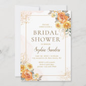 Spring Bridal Shower With Orange Flowers  招待状 (正面)