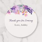 Spring Bridal shower with wildflowers Purple Color フェイバータグ (裏面)