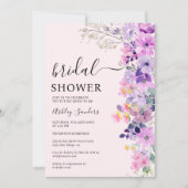 Spring Bridal shower with wildflowers Purple Color 招待状 (正面)