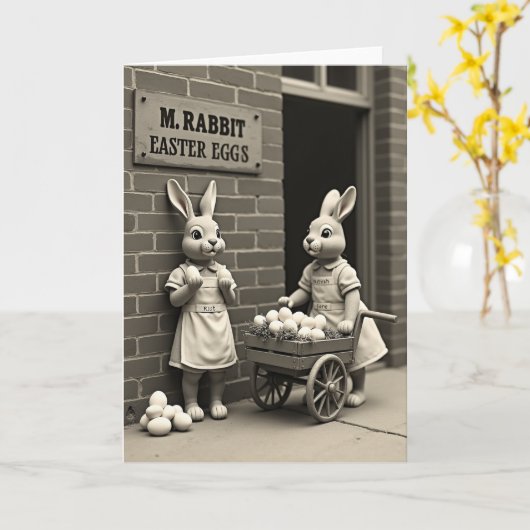 Spring Bunnies Delivery Card カード (黄色い花)