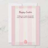 Spring Bunny and Eggs Stripes Flat Easter Card シーズンカード (裏面)