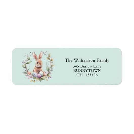 Spring Bunny Easter Eggs Garland ラベル (正面)