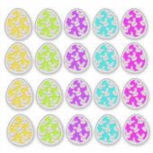 Spring Bunny Face Easter Eggs-Pastel Sticker Sheet シール (正面)