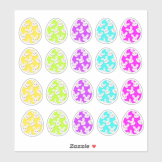 Spring Bunny Face Easter Eggs-Pastel Sticker Sheet シール