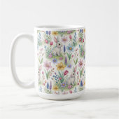 Spring Bunny Garden Pattern コーヒーマグカップ (左)