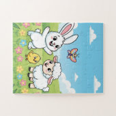 Spring Bunny Kids Puzzle | Bunny Lamb Chick Educat ジグソーパズル (横)