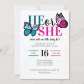 Spring Butterfly Gender Reveal Party Invitation 招待状 (正面)