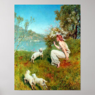 Spring by John Collier (1850-1934) ポスター
