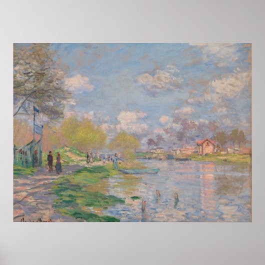 Spring by the Seine by Monet Impressionist ポスター (正面)