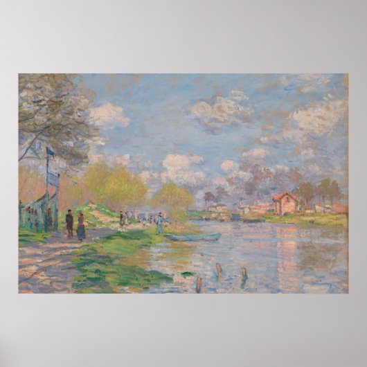 Spring by the Seine by Monet Impressionist ポスター (正面)