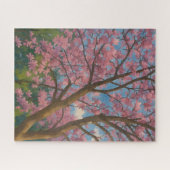 Spring Canopy – 桜の木と青空の絵画 ジグソーパズル (横)