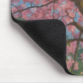 Spring Canopy – 桜の木と青空の絵画 マウスパッド (コーナー)