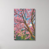 Spring Canopy – Blossom Tree & Blue Sky Painting キャンバスプリント (正面)