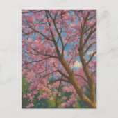 Spring Canopy – Blossom Tree & Blue Sky Painting ポストカード (正面)