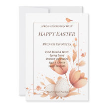 Spring Celebration Brunch Menu Template with Flora