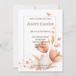 Spring Celebration Brunch Menu Template with Flora シーズンカード