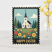 Spring Chapel Easter Scene Card カード (黄色い花)