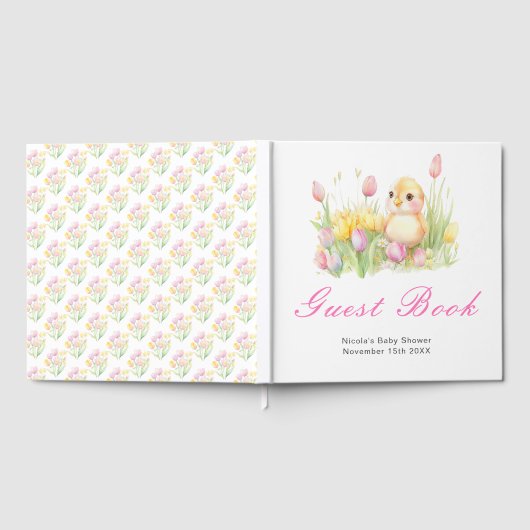 Spring Chick Baby Shower Guest Book ゲストブック (全面)