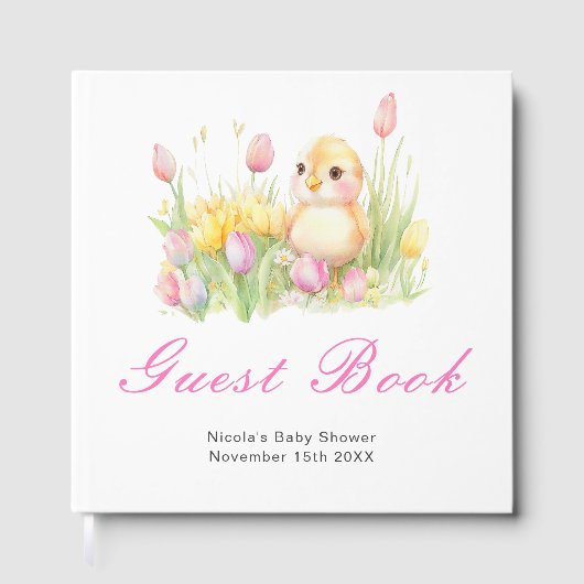 Spring Chick Baby Shower Guest Book ゲストブック (正面)
