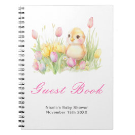 Spring Chick Baby Shower Guest Book ノートブック