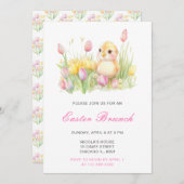 Spring Chick Easter Brunch 招待状 (正面/裏面)