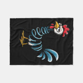 Spring Chicken Chicken On Go Stick Funny Chicken フリースブランケット (正面(横))