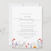Spring Color Wildflower 50th Wedding Anniversary 招待状 (正面)