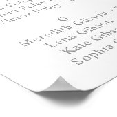 Spring Color Wildflower Alphabetical Seating Chart ポスター (角)