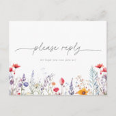Spring Color Wildflower Menu Choice RSVP Postcard ポストカード (正面)