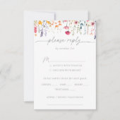 Spring Color Wildflower Wedding Menu Choice RSVP (正面)