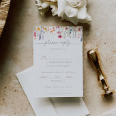 Spring Color Wildflower Wedding Menu Choice RSVP