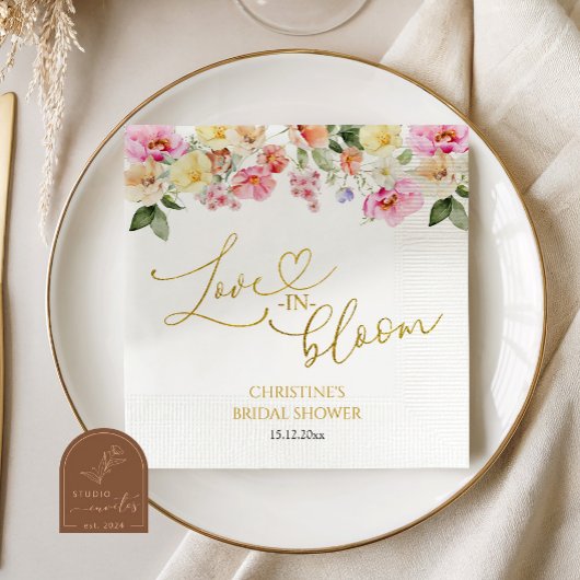 Spring Colorful Floral Bridal Shower スタンダードカクテルナプキン