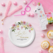 Spring Colorful Floral Bridal Shower ペーパープレート (パーティー)