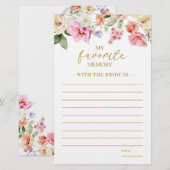 Spring Colorful Floral Bridal Shower Memory Game (正面/裏面)