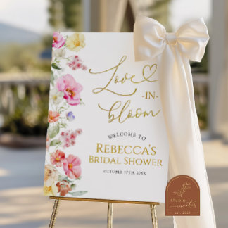 Spring Colorful Floral Bridal Shower Welcome Sign ポスター