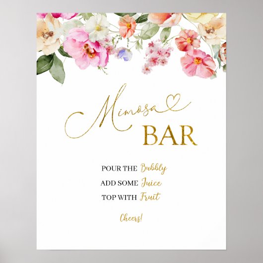 Spring Colorful Floral Mimosa Poster ポスター (正面)