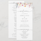 Spring Colorful Wildflower Wedding Program プログラム (正面/裏面)