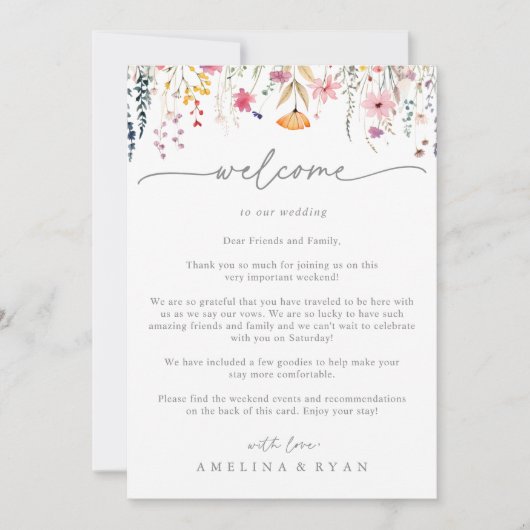Spring Colorful Wildflower Wedding Welcome Letter (正面)